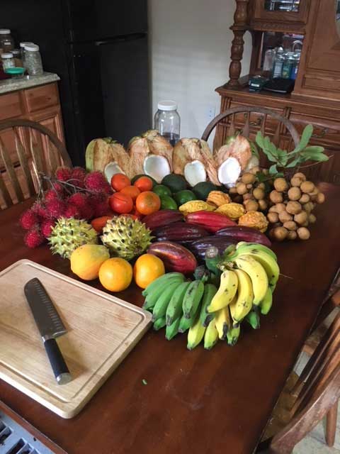 Fruit display on table